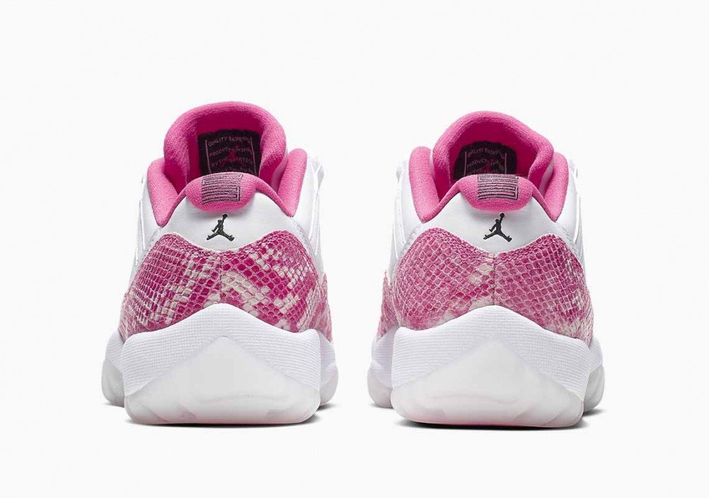 Air Jordan 11 Retro Low Blancas Piel De Serpiente Rosa para Mujer