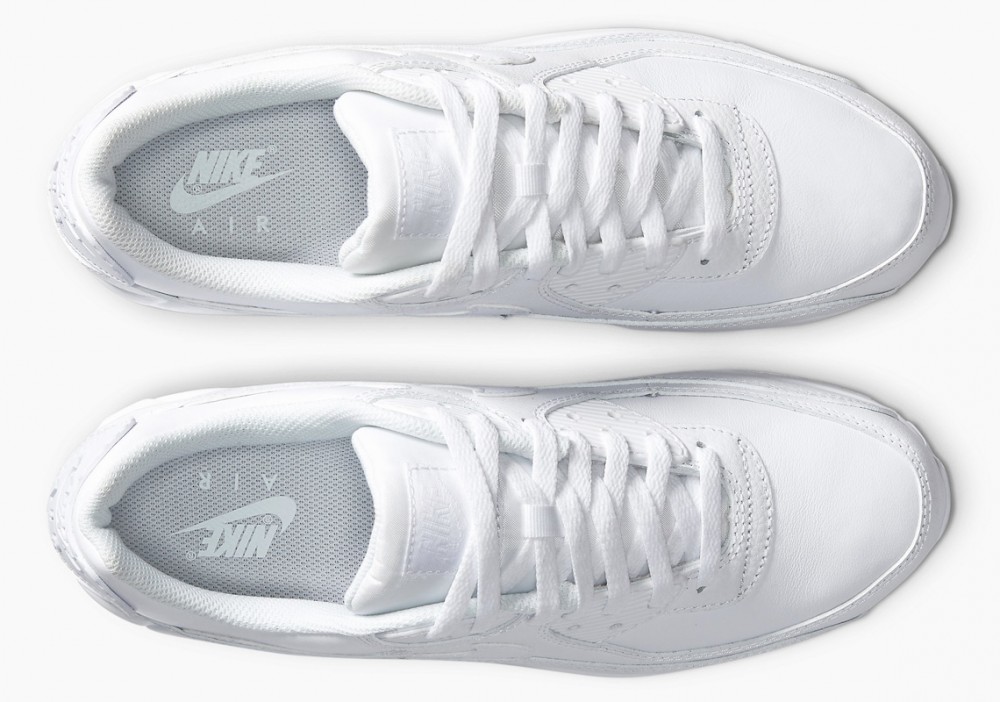 Nike Air Max 90 Cuero Triple Blancas para Hombre y Mujer