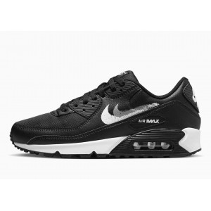 Nike Air Max 90 Pintura En Aerosol Swoosh Negra Blanca Gris para Hombre