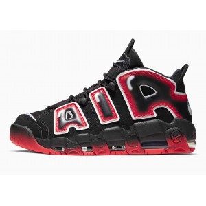 Nike Air More Uptempo Negras Laser Carmesí para Hombre y Mujer