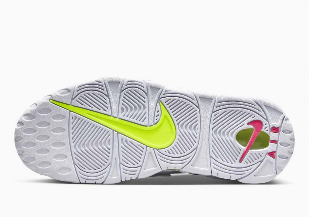 Nike Air More Uptempo Eléctricas Blancas Volt Rosa para Mujer