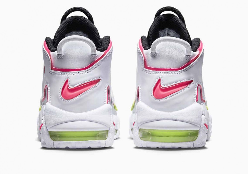 Nike Air More Uptempo Eléctricas Blancas Volt Rosa para Mujer