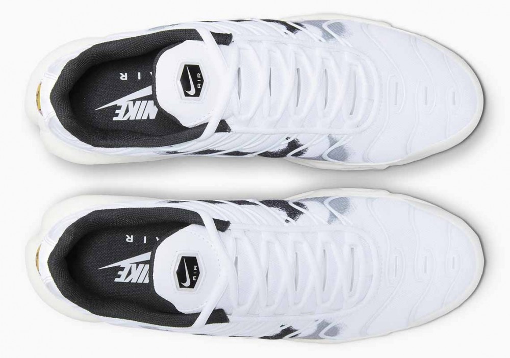 Nike Air Max Plus Pintura En Aerosol Swoosh Blancas Negras para Hombre